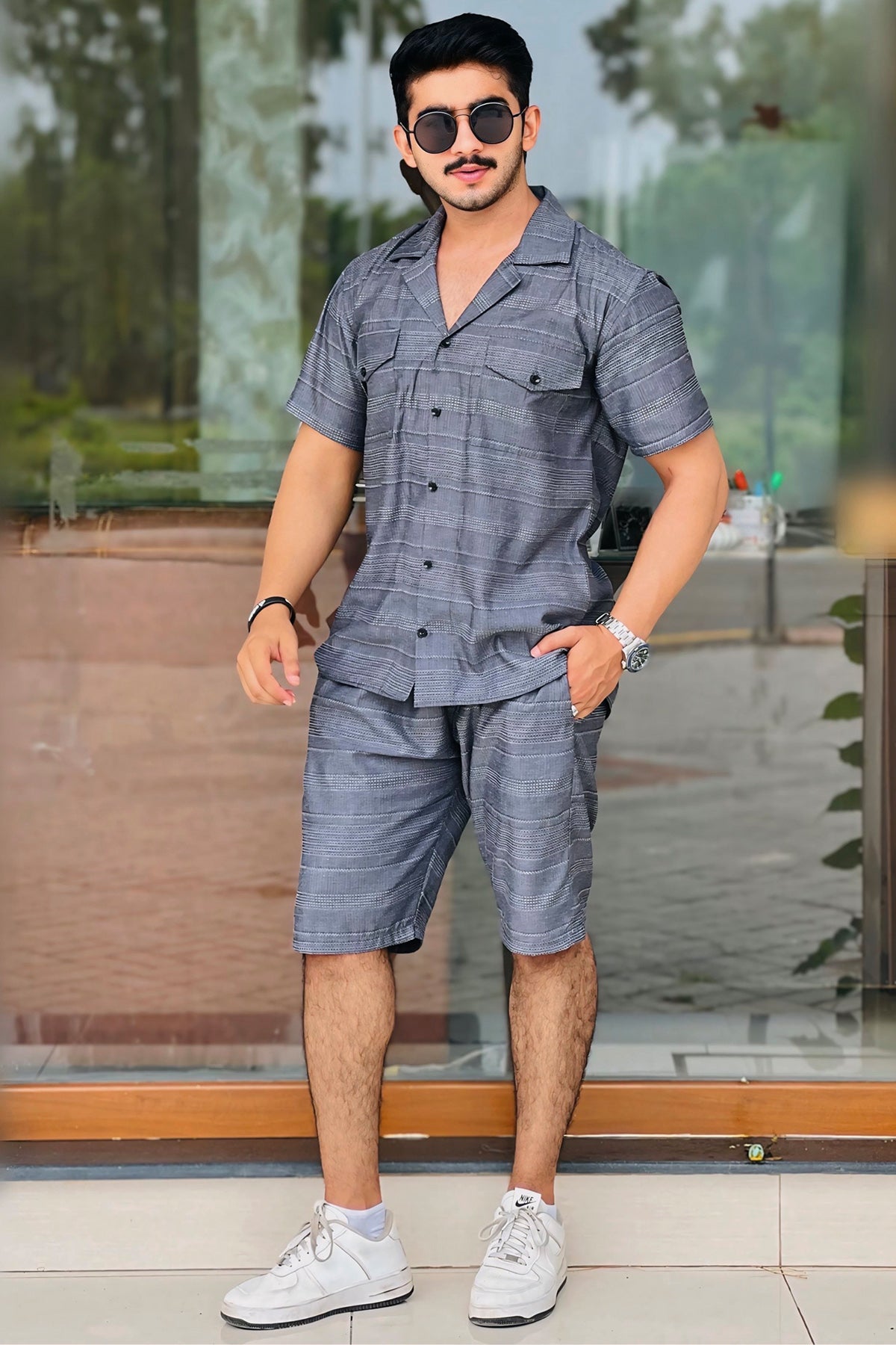 TEXTURED SHORTS SET